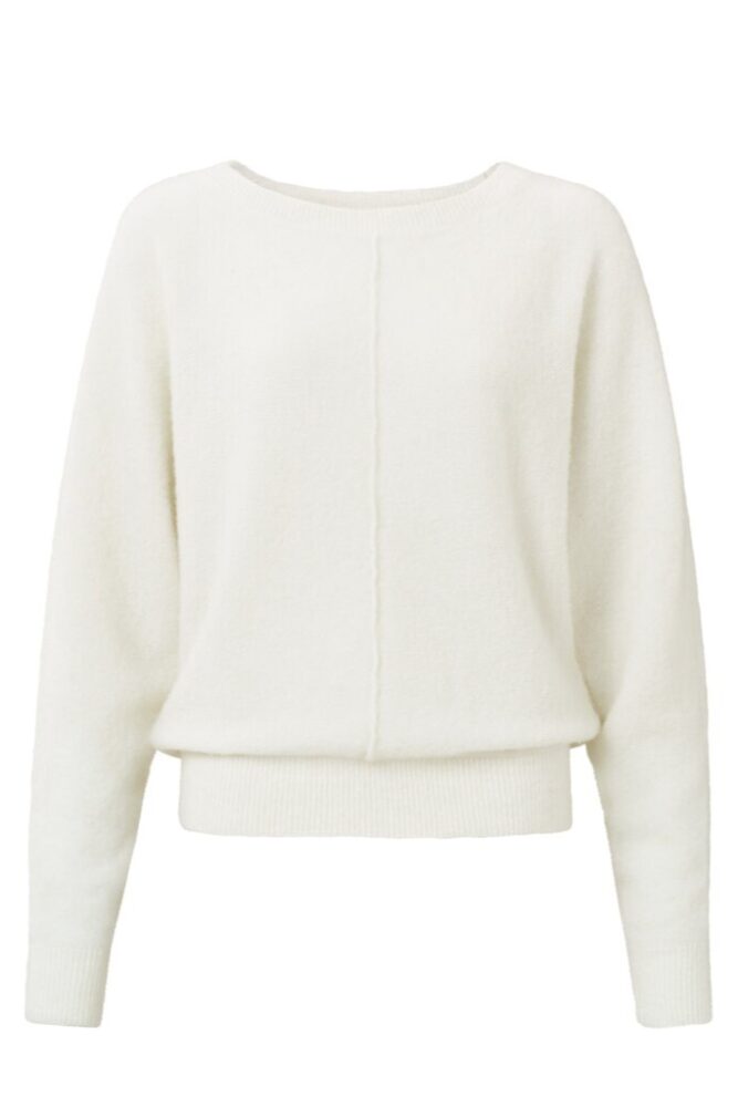 YAYA - Pulóver s lodičkovým výstrihom Onyx white - onyx white