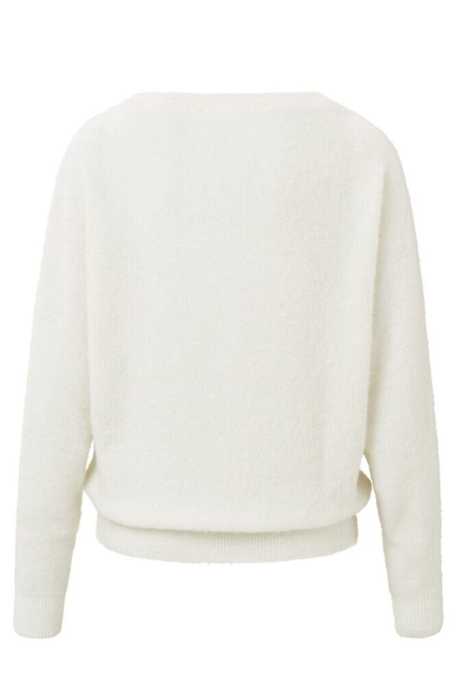 YAYA - Pulóver s lodičkovým výstrihom Onyx white - onyx white