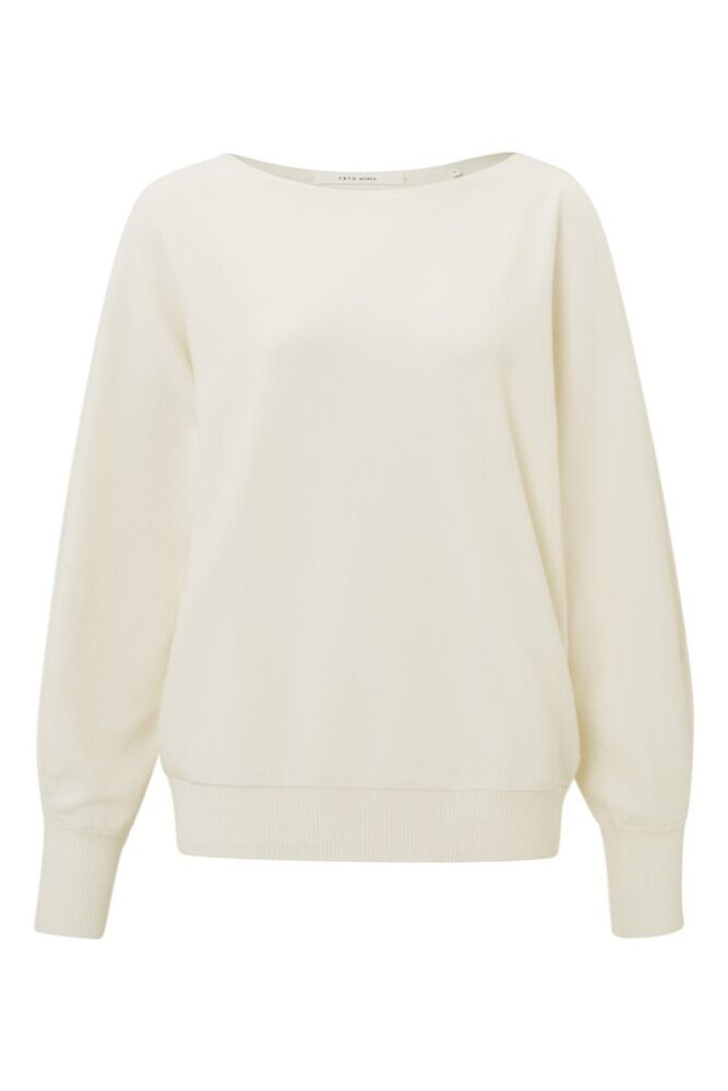 YAYA - Pulóver s lodičkovým výstrihom Wool white - wool white