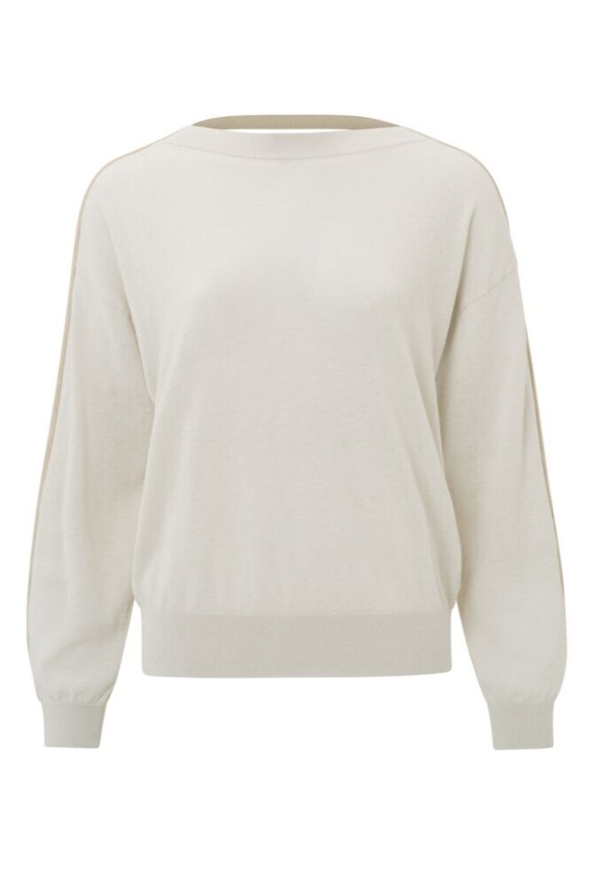 YAYA - Pulóver s výstrihom vzadu Moonbeam sand dessin - moonbeam sand dessin