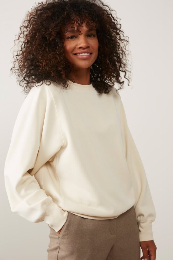 YAYA - Mikina jednoduchá Almond milk white - almond milk white