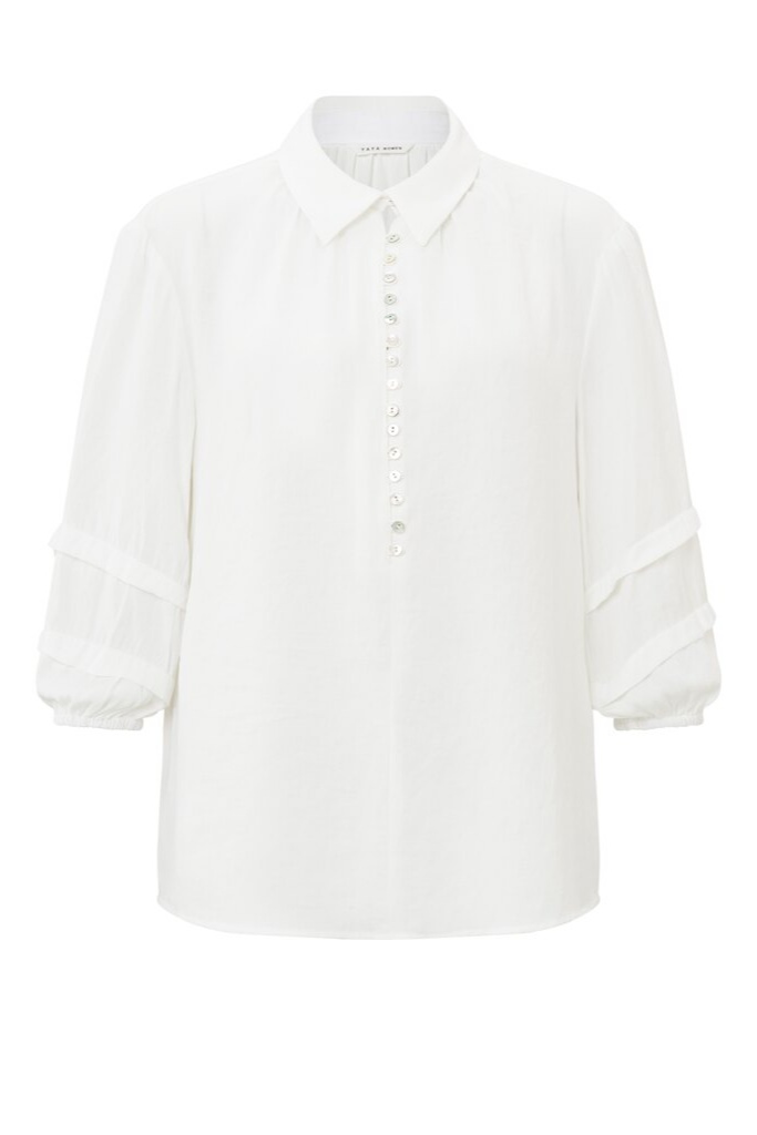 YAYA - Blúzka s 3/4 -vými balonovými rukávmi Star white - star white YAYA - Blúzka s 3/4 -vými balonovými rukávmi Star white - star white