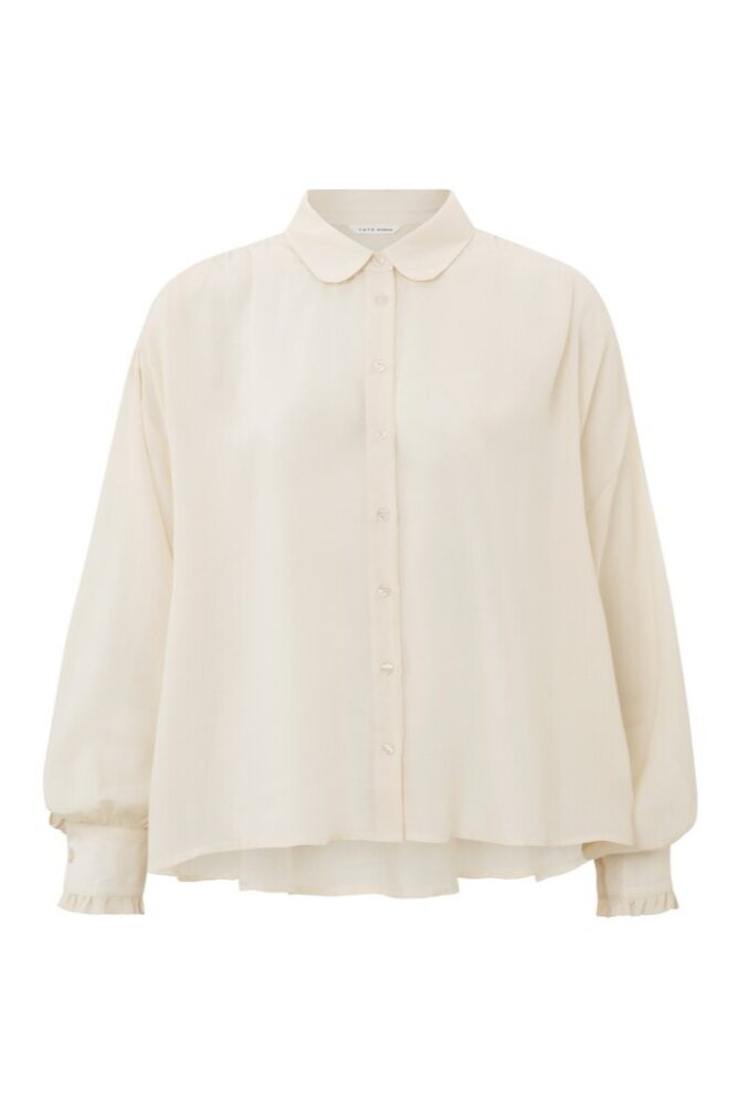 YAYA - Blúzka oversized s balónovými rukávmi Summer sand - summer sand