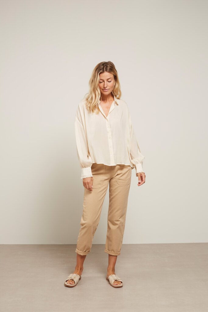 YAYA - Blúzka oversized s balónovými rukávmi Summer sand - summer sand YAYA - Blúzka oversized s balónovými rukávmi Summer sand - summer sand