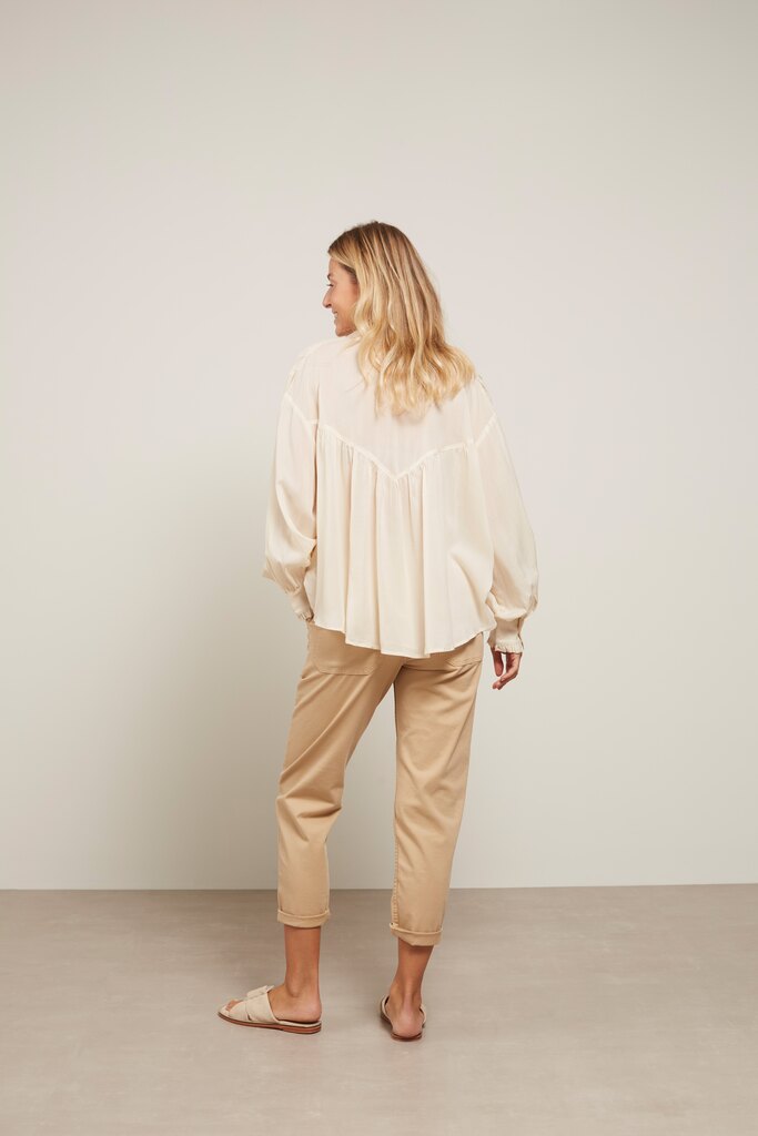 YAYA - Blúzka oversized s balónovými rukávmi Summer sand - summer sand YAYA - Blúzka oversized s balónovými rukávmi Summer sand - summer sand