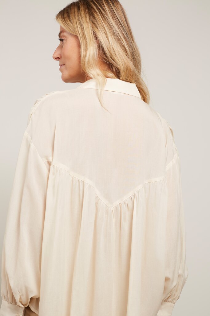 YAYA - Blúzka oversized s balónovými rukávmi Summer sand - summer sand YAYA - Blúzka oversized s balónovými rukávmi Summer sand - summer sand