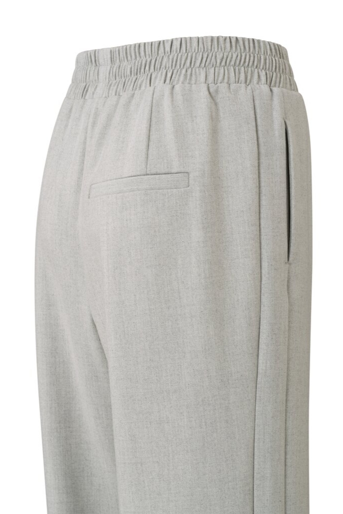 YAYA - Nohavice široké s rozparkami Light grey melange - light grey melange YAYA - Nohavice široké s rozparkami Light grey melange - light grey melange