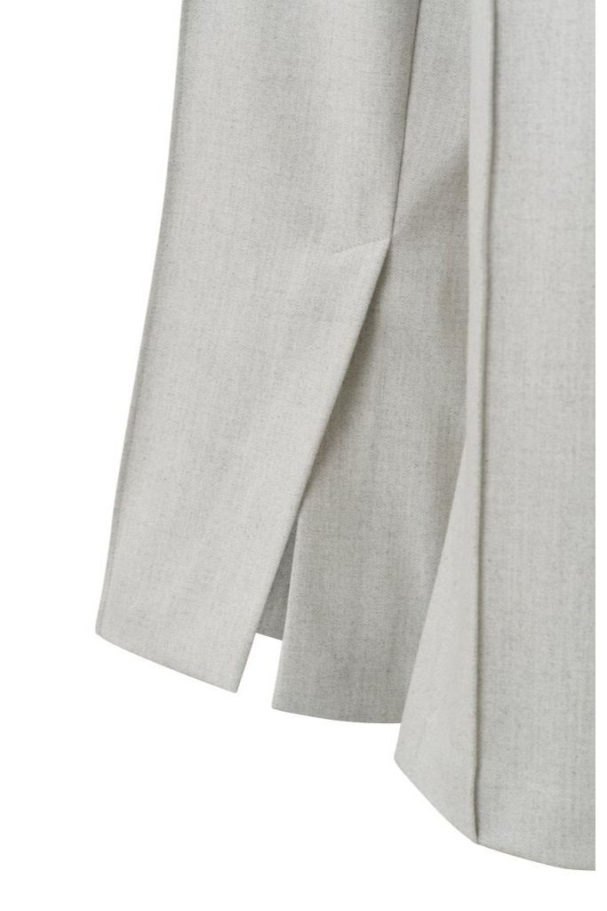 YAYA - Nohavice široké s rozparkami Light grey melange - light grey melange YAYA - Nohavice široké s rozparkami Light grey melange - light grey melange