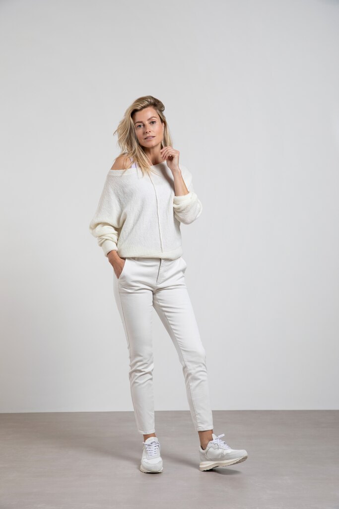 YAYA - Nohavice chino basic Onyx white - onyx white YAYA - Nohavice chino basic Onyx white - onyx white