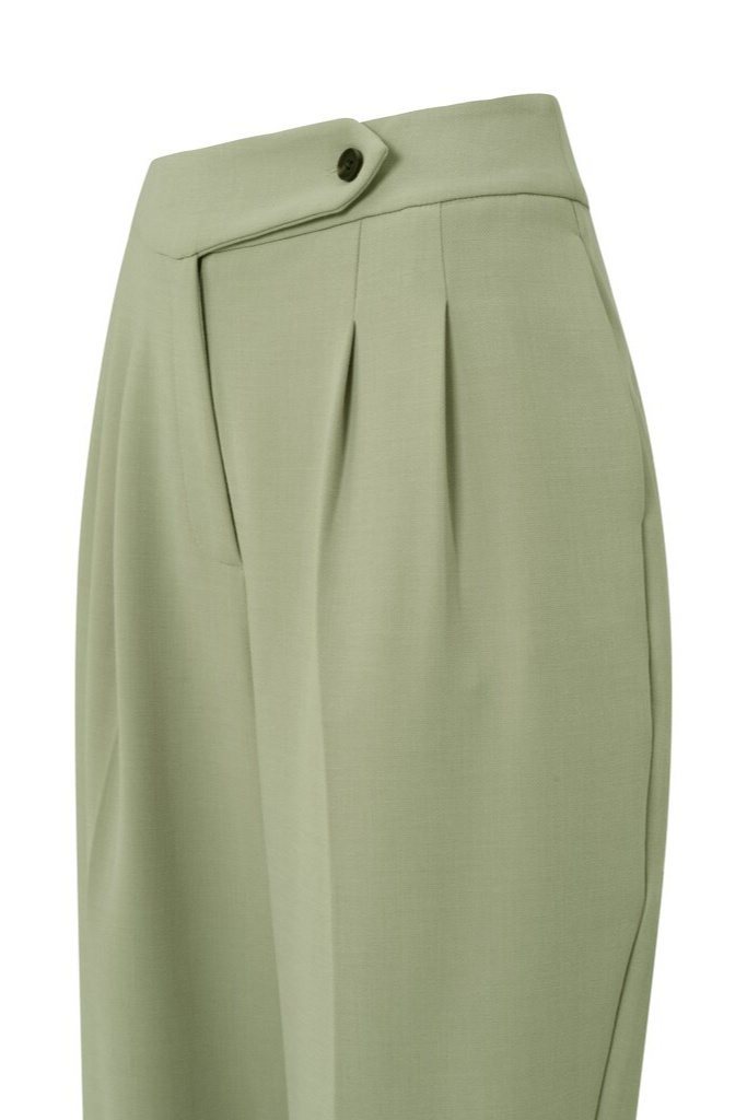 YAYA - Nohavice so záševkami Elm green - elm green YAYA - Nohavice so záševkami Elm green - elm green