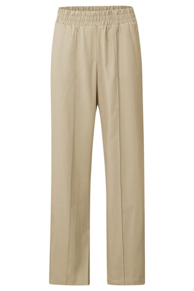 YAYA - Nohavice široké s rozparkami Safari sand - safari sand