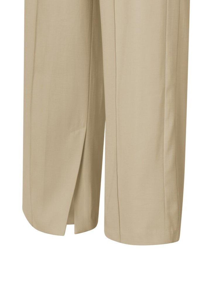 YAYA - Nohavice široké s rozparkami Safari sand - safari sand YAYA - Nohavice široké s rozparkami Safari sand - safari sand