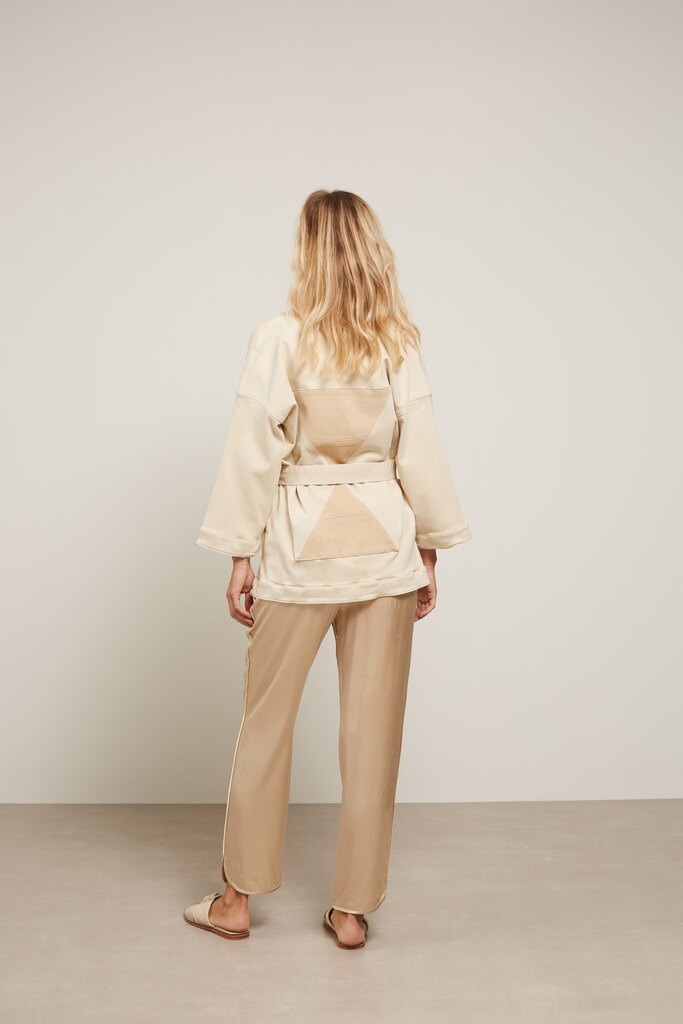 YAYA - Nohavice voľné saténové Safari sand - safari sand YAYA - Nohavice voľné saténové Safari sand - safari sand