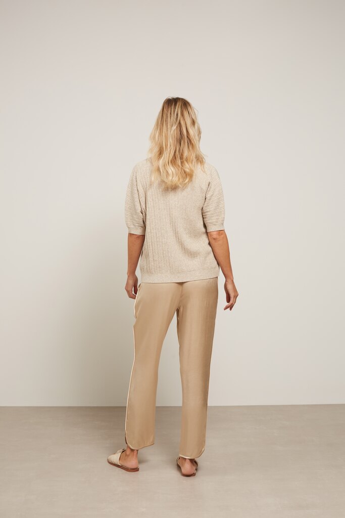 YAYA - Nohavice voľné saténové Safari sand - safari sand YAYA - Nohavice voľné saténové Safari sand - safari sand