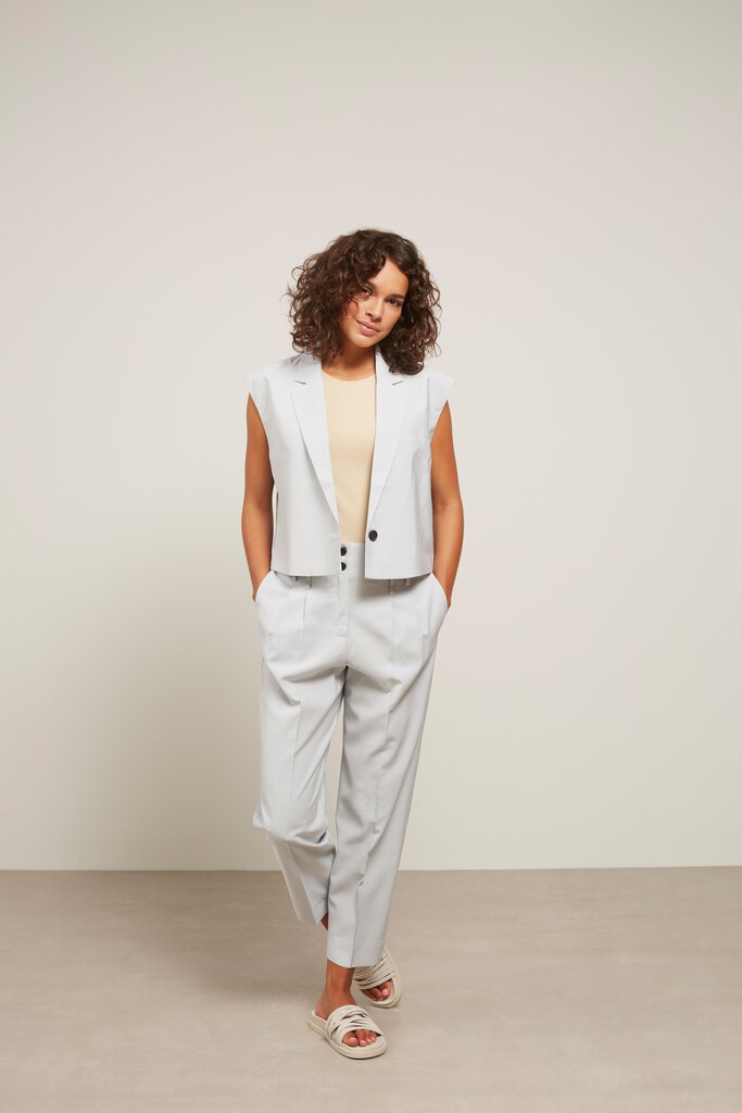 YAYA - Nohavice voľné s mašľou Pearl blue - pearl blue YAYA - Nohavice voľné s mašľou Pearl blue - pearl blue