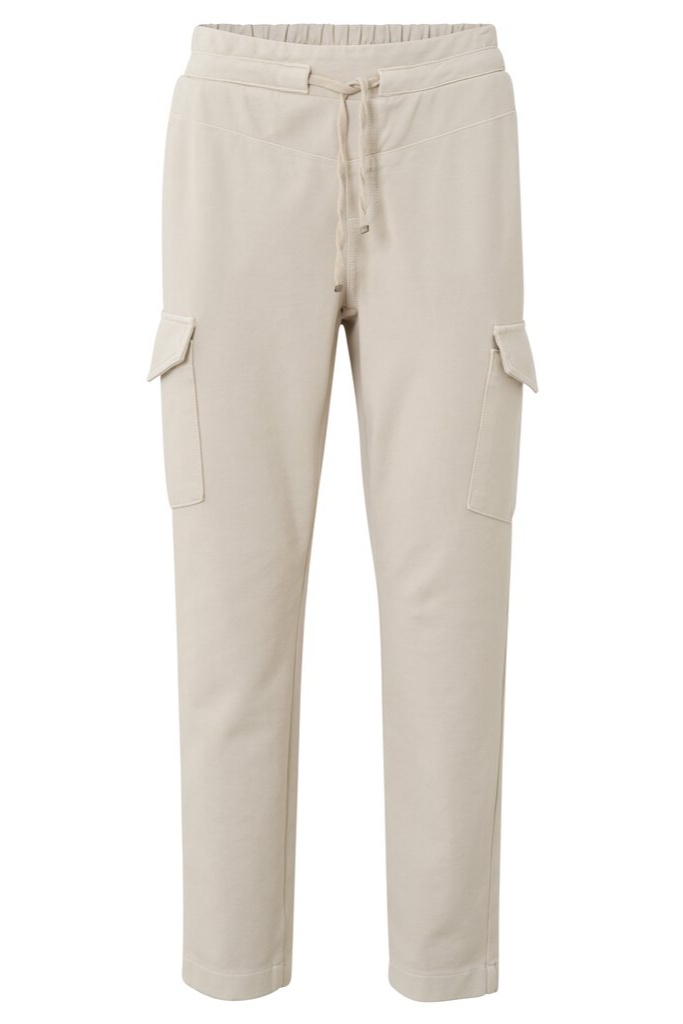 YAYA - Nohavice cargo džerzejové Pumice stone sand - pumice stone sand YAYA - Nohavice cargo džerzejové Pumice stone sand - pumice stone sand