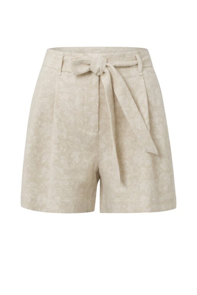 YAYA - Nohavice krátke Moonbeam sand dessin - moonbeam sand dessin