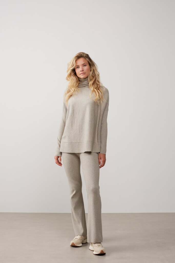 YAYA - Nohavice úpletové - taupe grey melange YAYA - Nohavice úpletové - taupe grey melange