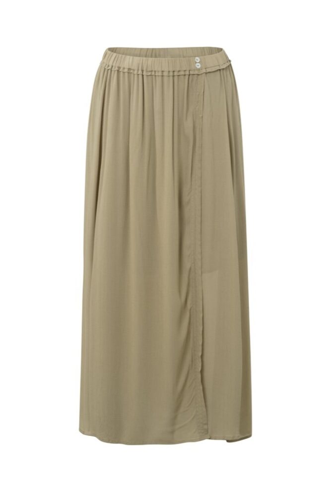 YAYA - Sukňa dlhá Lemon pepper green - lemon pepper green