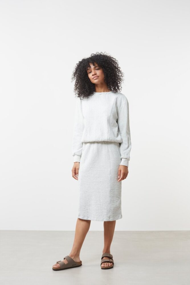 YAYA - Sukňa midi džerzejová Mid grey melange - mid grey melange