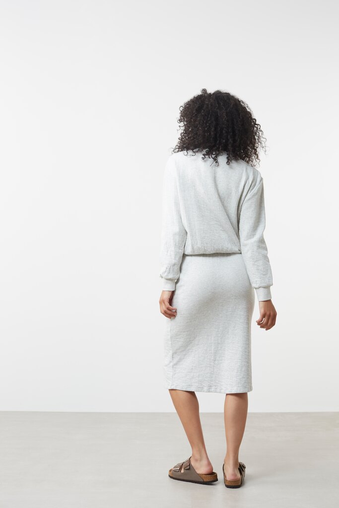 YAYA - Sukňa midi džerzejová Mid grey melange - mid grey melange YAYA - Sukňa midi džerzejová Mid grey melange - mid grey melange