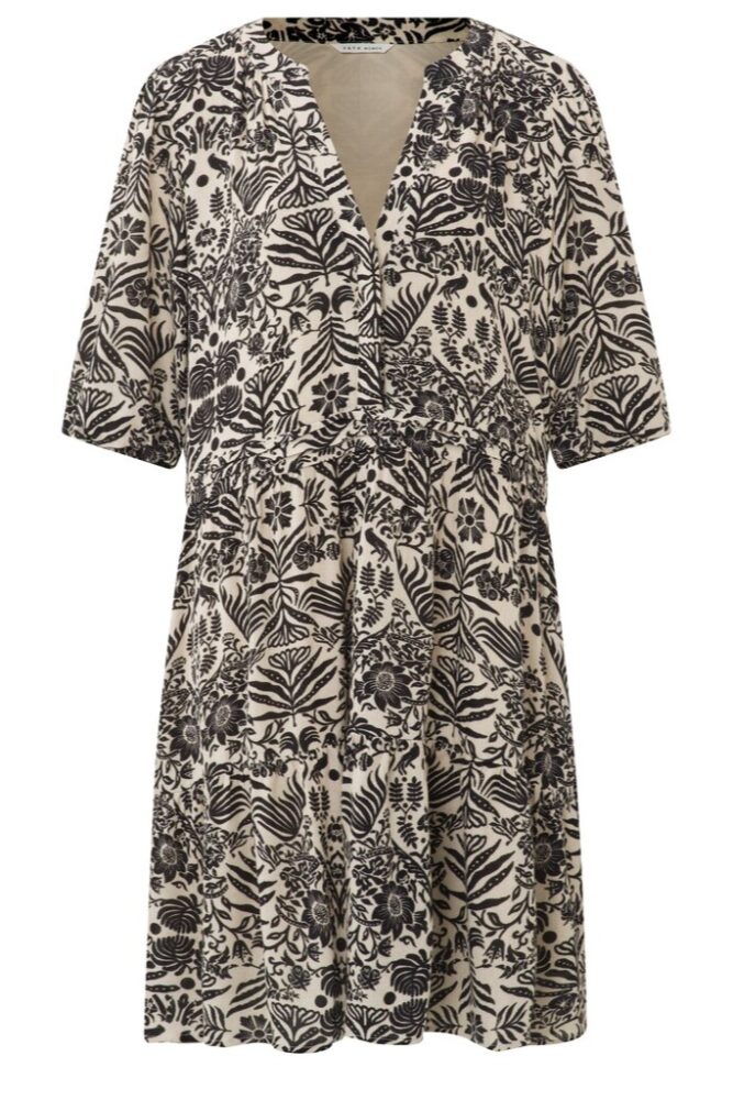 YAYA - Šaty s volánmi a s potlačou Pumice stone sand dessin - pumice stone sand dessin