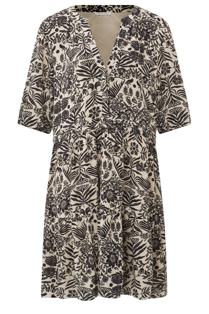 YAYA - Šaty s volánmi a s potlačou Pumice stone sand dessin - pumice stone sand dessin YAYA - Šaty s volánmi a s potlačou Pumice stone sand dessin - pumice stone sand dessin