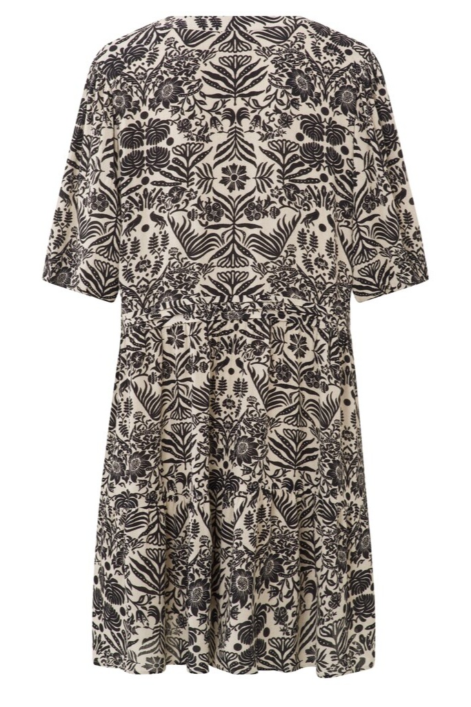 YAYA - Šaty s volánmi a s potlačou Pumice stone sand dessin - pumice stone sand dessin YAYA - Šaty s volánmi a s potlačou Pumice stone sand dessin - pumice stone sand dessin