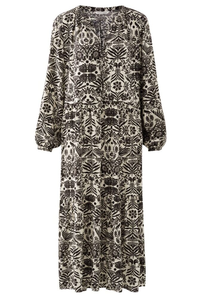 YAYA - Šaty dlhé s potlačou Pumice stone sand dessin - pumice stone sand dessin