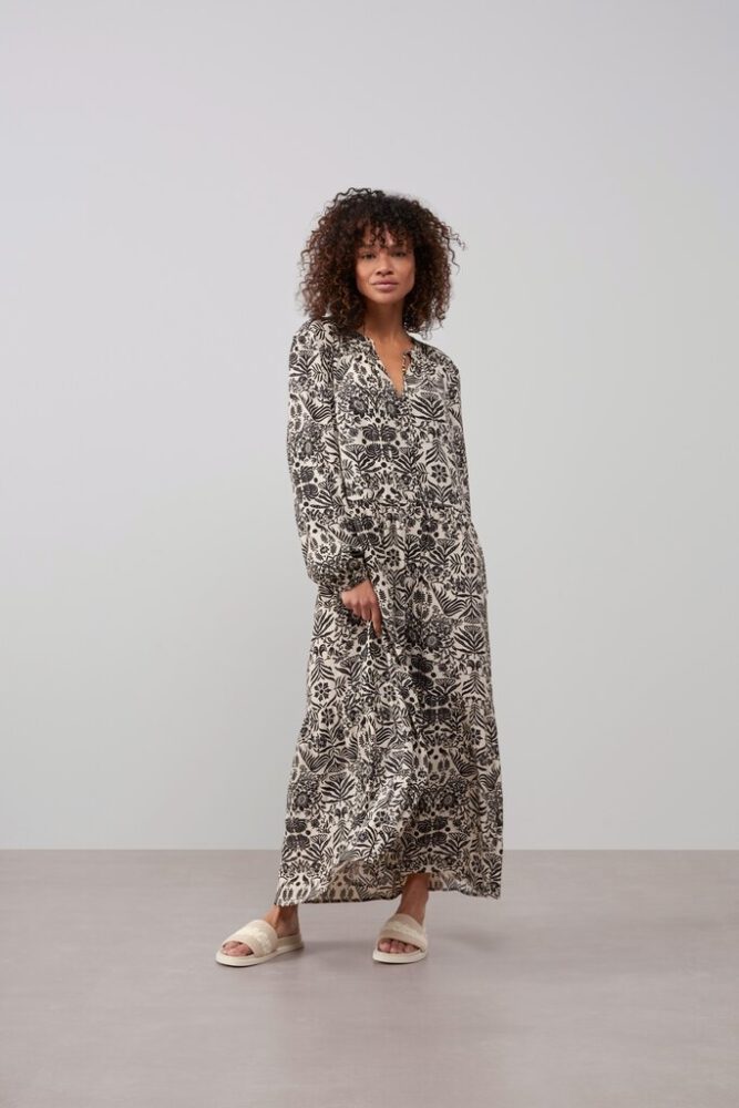 YAYA - Šaty dlhé s potlačou Pumice stone sand dessin - pumice stone sand dessin