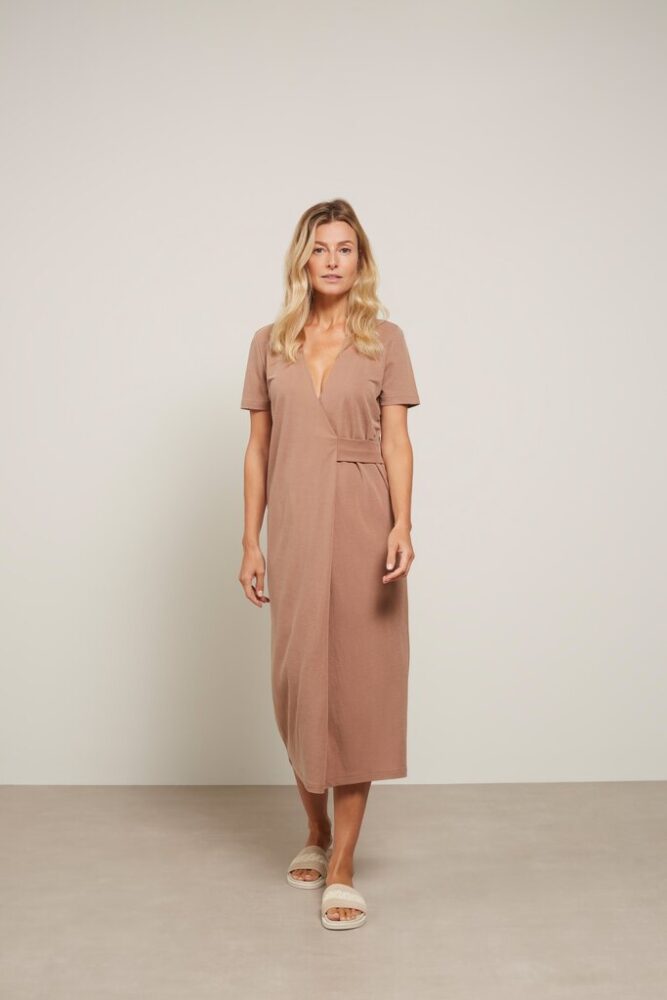 YAYA - Šaty midi zavinovacie Sinopia fresco brown - sinopia fresco brown