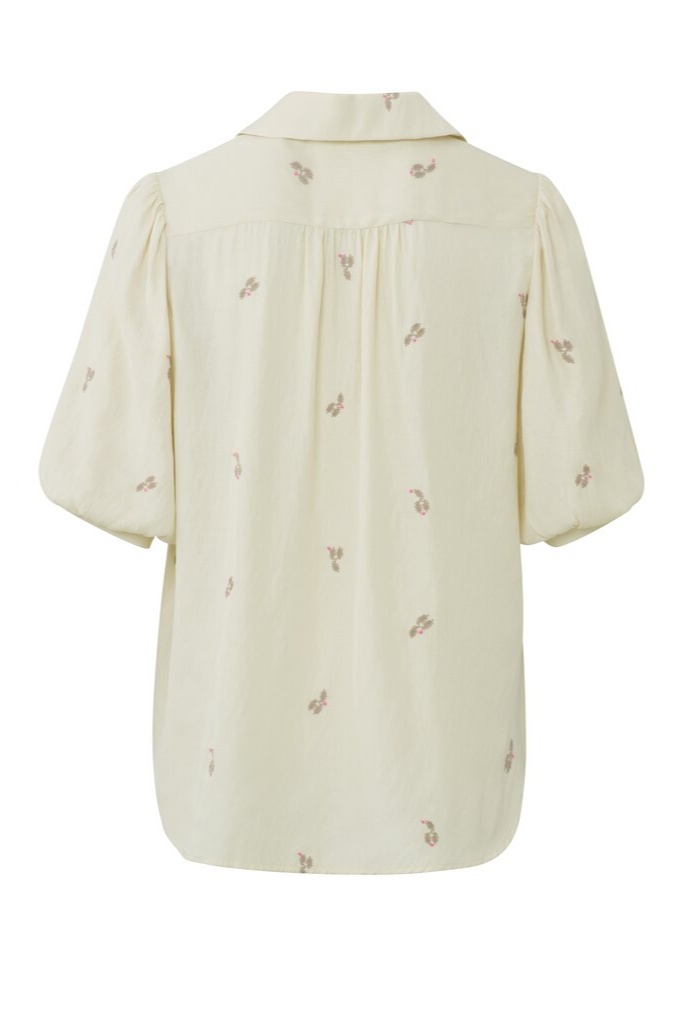 YAYA - Blúzka s krátkymi balónovými rukávmi Birch sand dessin - birch sand dessin YAYA - Blúzka s krátkymi balónovými rukávmi Birch sand dessin - birch sand dessin