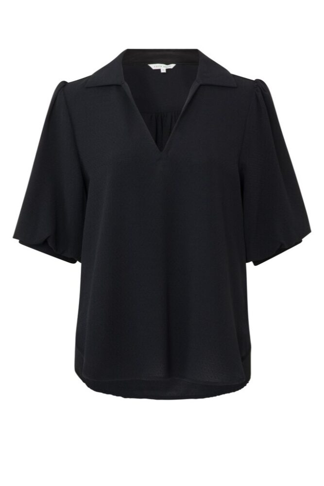 YAYA - Top s krátkymi balónovými rukávmi Beauty black - beauty black