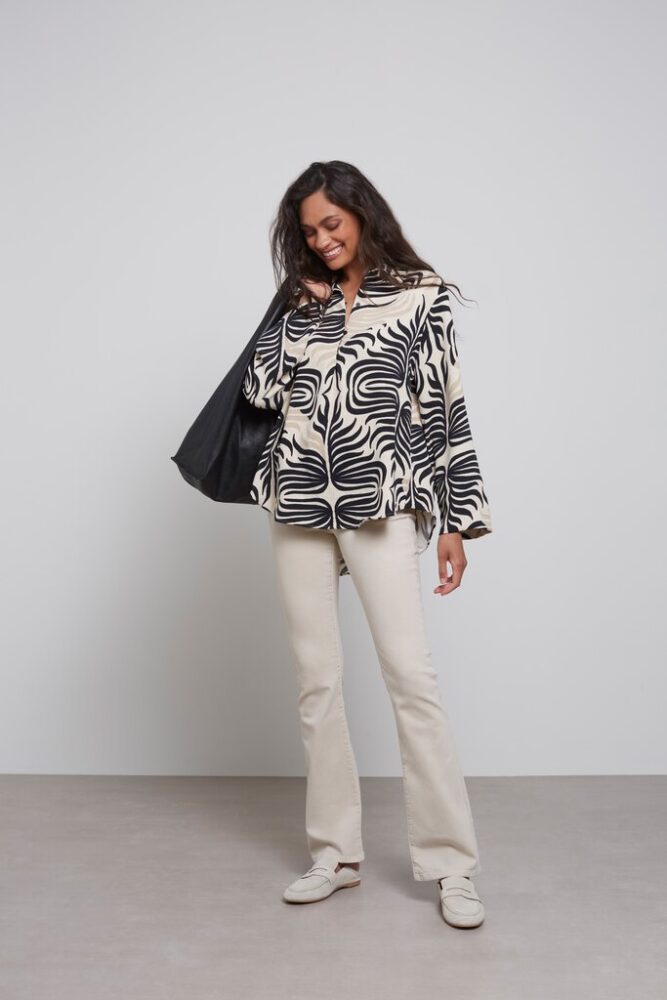 YAYA - Blúzka s potlačou Pumice stone sand dessin - pumice stone sand dessin