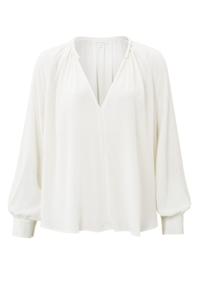 YAYA - Top s balónovými rukávmi Star white - star white