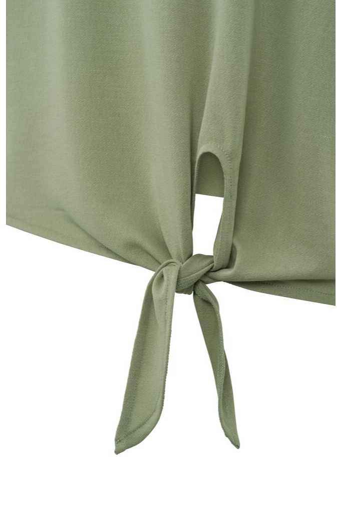 YAYA - Top so stojačikom a viazaním na páse Elm green - elm green YAYA - Top so stojačikom a viazaním na páse Elm green - elm green