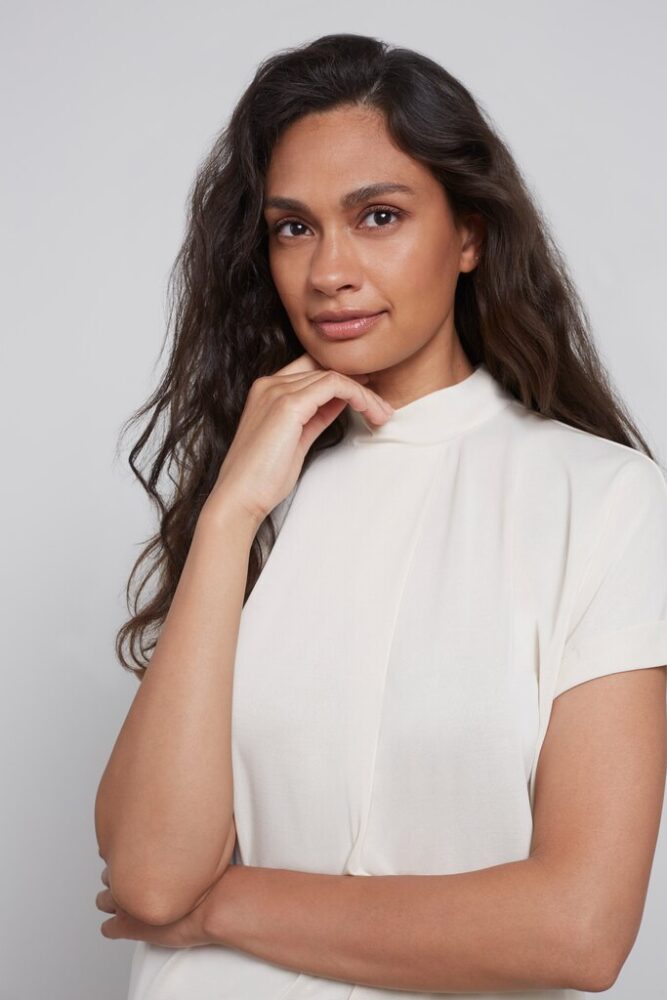 YAYA - Top s detailom vpredu Birch sand - birch sand