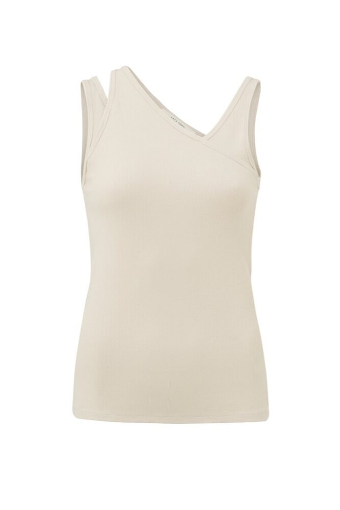 YAYA - Tričko s asymetrickými ramienkami Pumice stone sand - pumice stone sand