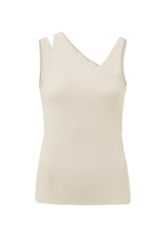 YAYA - Tričko s asymetrickými ramienkami Pumice stone sand - pumice stone sand YAYA - Tričko s asymetrickými ramienkami Pumice stone sand - pumice stone sand