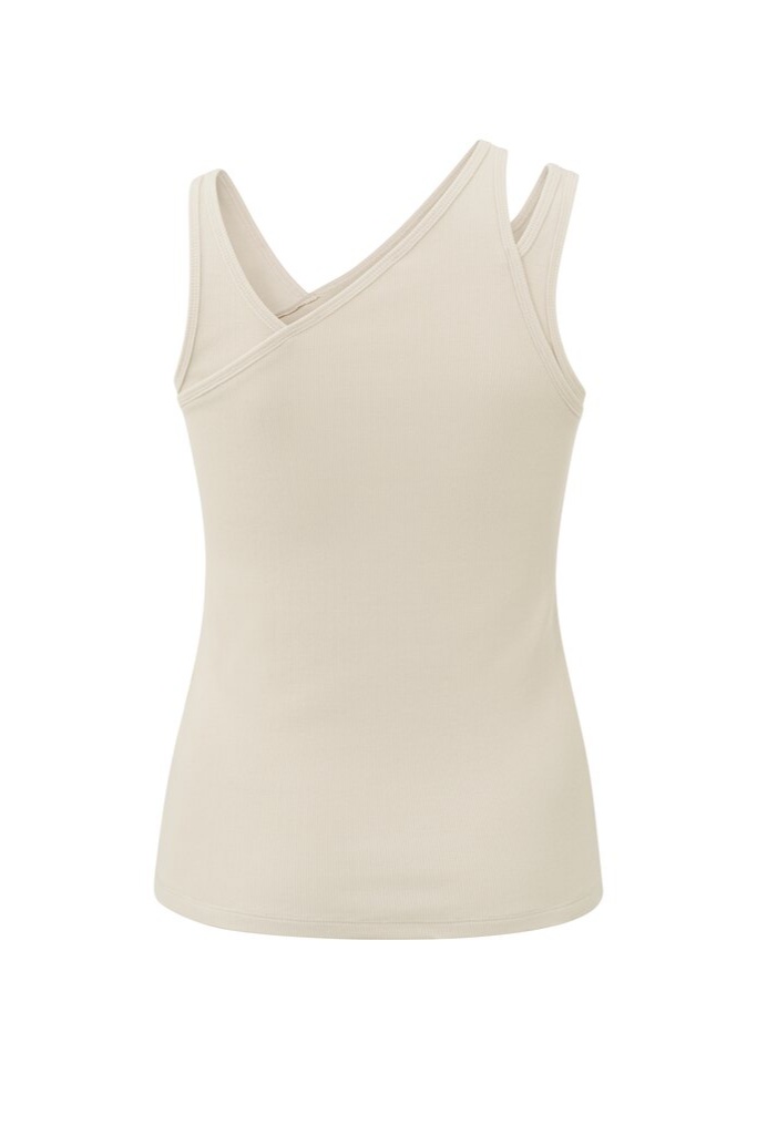 YAYA - Tričko s asymetrickými ramienkami Pumice stone sand - pumice stone sand YAYA - Tričko s asymetrickými ramienkami Pumice stone sand - pumice stone sand