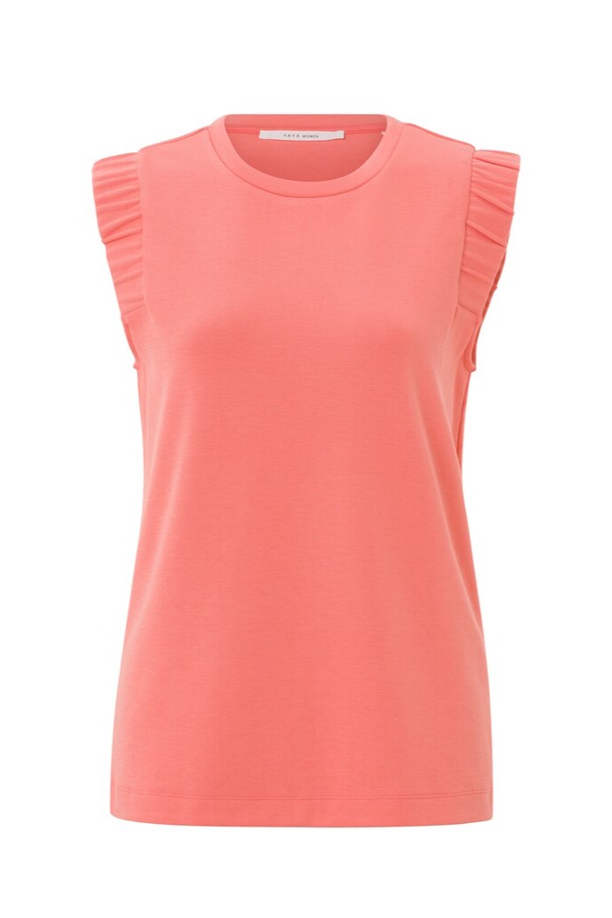 YAYA - Tričko s volánikmi na ramenách Shell pink - shell pink YAYA - Tričko s volánikmi na ramenách Shell pink - shell pink