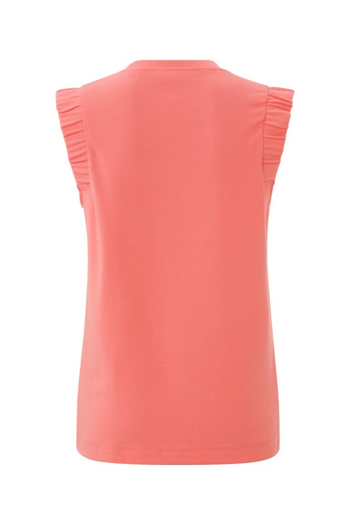 YAYA - Tričko s volánikmi na ramenách Shell pink - shell pink YAYA - Tričko s volánikmi na ramenách Shell pink - shell pink