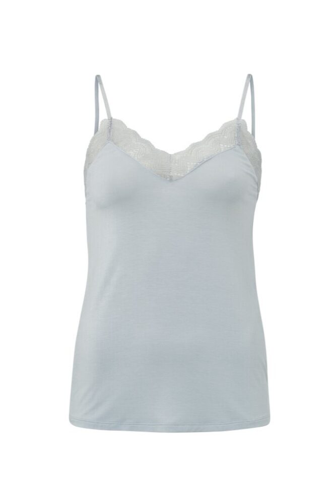 YAYA - Top s čipkou na ramienka Pearl blue - pearl blue