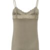 YAYA - Top s čipkou na ramienka Weathered teak green - weathered teak green