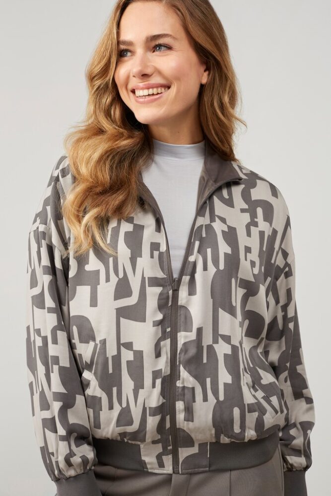 YAYA - Bunda krátka obojstranná Paloma grey dessin - paloma grey dessin