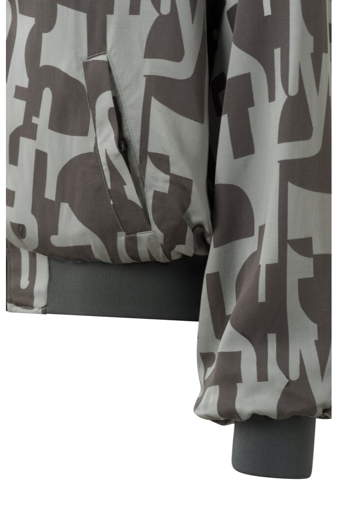 YAYA - Bunda krátka obojstranná Paloma grey dessin - paloma grey dessin YAYA - Bunda krátka obojstranná Paloma grey dessin - paloma grey dessin