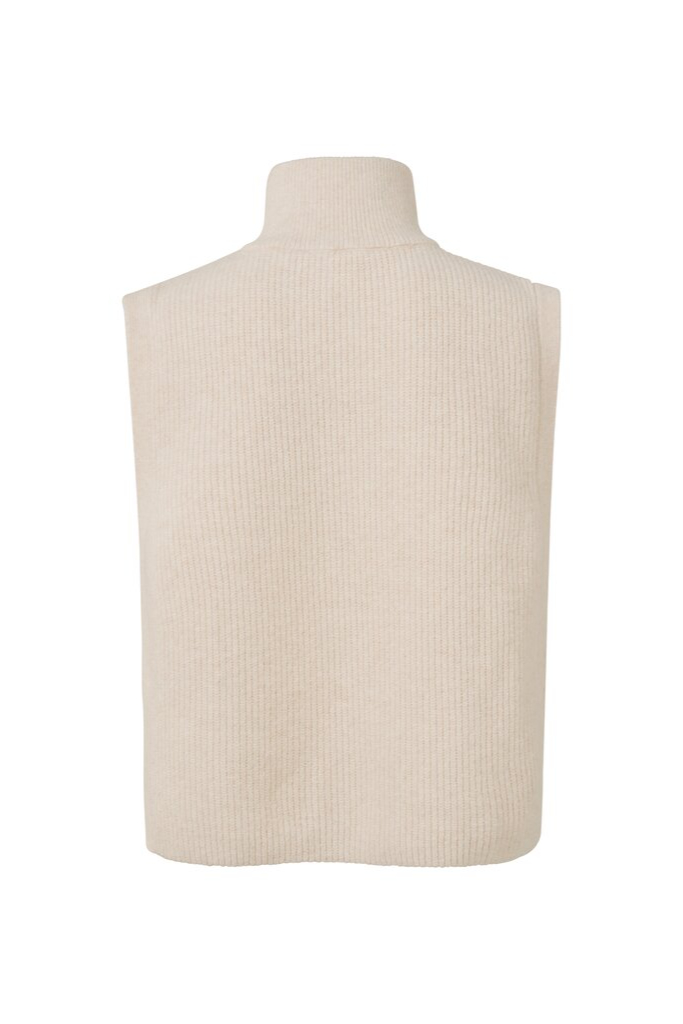 YAYA - Goliér pletený so zipsom Beige melange - beige melange YAYA - Goliér pletený so zipsom Beige melange - beige melange