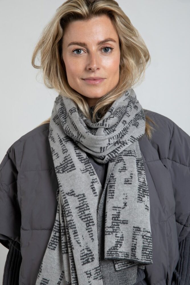 YAYA - Šál s potlačou Paloma grey dessin - paloma grey dessin