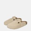 REDESIGNED - Šľapky kožené s korkovou podrážkou Beige - beige