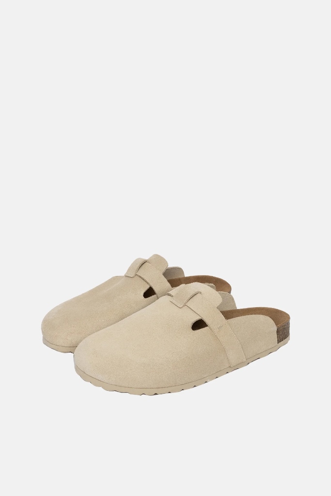 REDESIGNED - Šľapky kožené s korkovou podrážkou Beige - beige REDESIGNED - Šľapky kožené s korkovou podrážkou Beige - beige